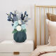 Riyue Star Nordic Creative Modern Simple Morandi Origami Ceramic Vase Living Room Home Dried Flower Arrangement Origami Vase White + Eucalyptus Pink Bouquet
