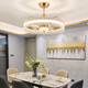 XMSJ Ventilateur en cristal personnalisé 2023 Nouveau salon clair chambre principale plafonnier plafond 360 degrés secouer la tête de restaurant ventilateur de plafond 12033 or 50 cm Infinity + tête de tremblement