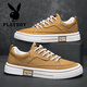 Playboy shoes men's shoes 2025 new summer thick sole low top canvas shoes men's sports breathable versatile casual shoes men's black 39