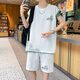 
Yuhuan ice silk sports vest suit men's summer new fake two-piece sleeveless T-shirt vest trendy men's outfit T 6189 black suit M about 90-110Jin [Jin equals 0.5 kg] can be worn