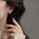 DAISY DREAM Rose Liu Yifei's same style hoop earrings for women, high-end earrings, earrings, earrings, slimming metal silver needle earrings, gold rhombus earrings 1.8cm