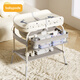 mesa de pañales de babypods Tabla de cuidado de masaje móvil Cambio de pañales recién nacidos y baño de enfermería multifuncional táctil + bañera + almohadilla de látex + caja de almacenamiento *2 Estructura del soporte