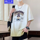 Han 3-jähriger 14-jähriger 14-jähriger Junior High School Boy kurzärmeliges T-Shirt 13-17-jährige Teenager-Sommeranzug 15 große Kinder halbärmelige Top White 6169 (Cartoon Top) 3xl Höhe 1,75-1,90] Meter 160-190 Jin [Jin gleich 0,5 kg]
