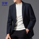 Lomon Woolen Suit Men's Spring and Autumn Business Casual Suit Thick Coat Jacket Men's 85XF Lake Blue XL