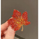 WEISHINI red maple leaf corsage brooch for women exquisite pin-like temperament suit high-end welcome accessories Chinese Valentine's Day gift red A22-308