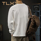 TLXT spring and autumn heavyweight inner wear men's long-sleeved T-shirt loose large size American fashion brand top Henry collar bottoming shirt sweatshirt white velvet XL suitable weight 145-160Jin Jin equals 0.5 kg