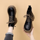 Belle-Take-Serie Marke Broken Code zeigt kleine Martin-Stiefel für Frauen British Style 2024 Herbst Neues Super-heißes Leder dicker Sohle kleiner Schwarz [Single] 38