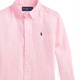 RALPH LAUREN Ralph Lauren children's clothing SS22 Logo embroidered solid linen long-sleeved shirt boys pink pink S