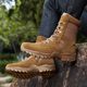 Yibiao new brown combat boots ultra -side zipper training leather waterproof battle boots desert high -top outdoor hiking shoes men's brown combat boots (one year of warranty) 42