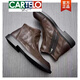 Botas de cuero retro retro de alta gama de cartelo botas de cuero martin para hombres manga en la cabeza de manga en la contexto chelsea chelsea corta de cuero de cuero casual café mate 39 39