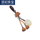 
Ding FEI Hetian Yulianyou Ping'an Key Chain Mobile Chain Lanyard Hanging Pendant Lotus Peach Wood Lotus Pendant Car Key Chain A21-207