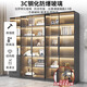 Chugong solid wood bookcase with glass door can be customized for home living room integrated wine cabinet hand-made display combination storage storage cabinet 40cm single door elegant white