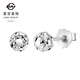 Caibai Jewelry Platinum Earrings Pt950 Classic Fashion Sparkling Carved Round Platinum Earrings Price BJ Platinum Earrings Approximately 1.88g