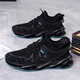 2025 new casual shoes men's breathable thin shoes men's trendy mesh shoes sports shoes running shoes blade shoes black and blue 40