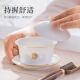 SARTILL Jingdezhen high white porcelain handmade three-cup covered bowl tea cup single thin body ceramic kung fu tea set high white porcelain horseshoe style +++ covered bowl (gift box) 0ml 0 pieces