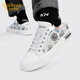 Carabin toile chaussures de chaussures pour hommes graffiti été tendance nationale chaussures blanches sportives pour hommes et chaussures décontractées chaussures à tendance tous les chaussures basses blanches 41 une taille une taille plus grande que les chaussures de sport