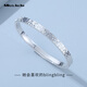 Miss JuJu pt950 platinum bracelet for women, platinum crushed ice bracelet, oval semi-solid royal concubine bracelet, inner diameter 58mm, weight 12.30g, thickness about 3.2mm