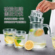 Summer essentials Summer glass cold water bottle set 1 pot 4 cups household water supplies gift set vertical pattern 1 pot 4 cups