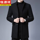 
Hengyuanxiang men's woolen coat men's winter thickened medium-length wool windbreaker casual solid color woolen coat men's red 170