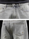 OLJ International Luxury Brand Ripped Jeans Men's Men's Loose Straight Spring and Automne Casual Working Pants Retro Wash 38 [185-200jin [Jin est égal à 0,5 kg]]]