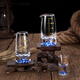 Lanyuan Crystal Glass Blue Mountain Wine Splitter White Wine Glass Household Wine Set Light Luxury Chinese One-cup Small Wine Cup Spirits Single-Layer Rack 6 Pots and 6 Cups Blue Mountain Wine Set