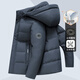 Wirpta high-end brand down jacket for men short 2024 winter new hooded removable goose down jacket 9757 black 3XL 190/104A X
