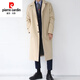 Pierre Cardin (Pierre Cardin) new super long windbreaker long knee-length Korean style thin coat men's loose trendy brand extended mid-length coat black XL 135--150Jin Jin equals 0.5 kg