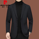 皮尔卡丹（pierre cardin）休闲西装男新款男士西服中年单西春秋夹克外套修身爸爸上衣 藏蓝ZJ9889 L 175