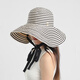 Kenmont summer big hat brim sun protection hat women's sun hat big head ribbon fisherman hat UV protection 6221 black one size 57cm