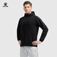 卡尔美（KELME）官方旗舰风衣梭织外套男2024秋季防风连帽加绒衣运动夹克冲锋 9413WT1047玛瑙黑 【4级防水，内 155_S 女