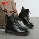 Huili Martin Boots Herren Sommer 2025 Neue heiße High-Top-Stiefel Herren-Briten-Stil schwarze Lederstiefel Schwarz 44