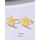 DL 1998 Fat Donglai same style 18K gold four-leaf clover gold-plated lucky female curved hook fashion temperament flower love small earrings gold four-leaf clover earrings (curved hook) pair