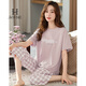 HWHE LUMBRE LUXURIE MARQUE PAJAMAS À MANDE CORFAIRE POUR FEMMES COTTON PURE 2025 Été Nouveau décès décontracté et à la mode en matière de vêtements pour l'âge 12052 Orange Powder L (165 Taille) Recommandé pour porter du poids 100-120jin [Jin est égal à 0,5 kg]