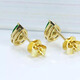 Louis Garni 18K gold emerald diamond earrings female green gemstone small fresh drop-shaped earrings customized with colorful treasures 1 pair of main stones totaling 29 points (with full K gold ear plugs)