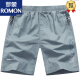 
ROMON (ROMON) solid color shorts men wear casual big shorts for summer sports, pure cotton home outdoor five-point pants beach pants 9227 dark blue L 100-135 Jin [Jin equals 0.5 kg]