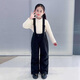 RAWRWAR New Boys and Girls Bib Ski Pants Padded and Thickened Double Snowboard Equipment Padded and Thickened Ski Pants 635 Black (Same Style for Men and Women) 3XL 160