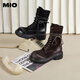 Mio [gleiches Modell in Cheng Xiao] Mio 2024 Winter Retro Britisch-Stil Dick-Soled-Martin-Stiefel coole weibliche Mittelröhrchen Stiefel Ton 37