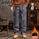 JEEP SPIRIT casual pants for men in winter thickened wide-leg work pants integrated velvet straight sport long trousers for men 695 earthy yellow [integrated velvet] 5XL