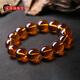 Chengyuanxiang CREORISETIN with National Inspection Certificate Natural Genuine Beeswax Amber Burmese Tea Amber Bracelet Discoloration Blue Amber Sweater Chain for Men and Women Tea Amber Single Circle 14mm