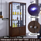 
Carpenter Palace Art 2025 new living room wall TV side wine cabinet with lock display cabinet double door glass decoration cabinet chocolate color 683# dark walnut color double door