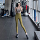 LULULMCCTN High Waist Belly Slimming Peach Hip Lifting Yoga Pants Women's Seamless Stretch Pilates Professional Running Sports Pants Leaf Yellow M