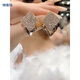 Techima 2025 new high-end fashion temperament earrings silver needle double-layer earrings trendy temperament French personality earrings gold rhombus earrings