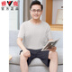 Yalu mittlerer und älterer Vater Pyjamas für Herren Sommer dünne Pure Cotton Shorts Anzug plus große lässige Heimkleidung 13601# Hellgrüne Pure-Baumwoll-Shorts Hülle Shorts L [Vorgeschlagen 100-120jin [Jin gleich 0,5 kg]]]