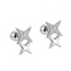 DL 1998 Fat Donglai same style platinum earrings PT950 diamond-encrusted women's new 2024 platinum earrings to support pierced ears while sleeping, platinum four-pointed star earrings