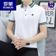 罗蒙（ROMON）夏季男士短袖t恤 翻领polo.衫潮流韩版冰丝半袖体恤潮牌男装上衣 679白色 M