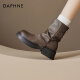 Daphne Short Boots Women's Spring and Autumn Martin Boots Women's 2024 New Maillard Boots Women's Thick Solemn Versatile Brown Pants Boots