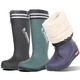 Bennao Invierno Botas de maletero tibias Botas de agua de pesca para hombres Botas de lluvia de algodón de invierno Tubo largo más de terciopelo Botas de lluvia Zapatos de goma impermeables 1909 High Tube Plus Rain Boots Velvet Men más 44
