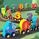 EZR Magnetic Digital Train Toys Kinder Puzzle Magnetische Bausteinbaugruppe und Drag-Holzbaublock Truck 1-3 Jahre altes englischer Briefzug (27 Kapitel)