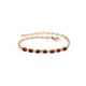 COASZE rose gold pigeon blood red gemstone bracelet for women, slim model, customized diamond-encrusted gold bracelet, 7 main stones totaling 1.45 carats (15+1.5 cm)