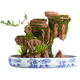 SMVP boutique indoor natural water-absorbing stone landscaping, water stone ornaments, landscape bonsai, flowing water, rockery micro landscape, fishing alone in the Hanjiang River (complete set)